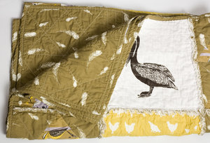 Birds Organic Cotton Throw Size Rag Quilt