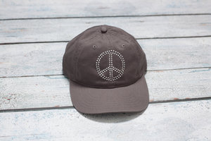 Peace Sign Rhinestud Unisex Baseball Cap