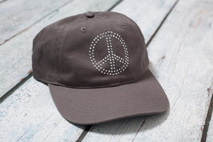 Peace Sign Rhinestud Unisex Baseball Cap