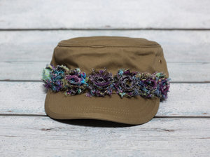 Flowered Organic Cotton Corps Hat