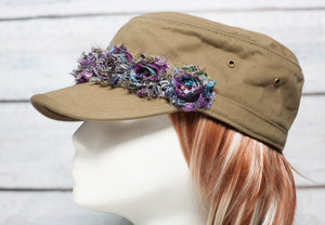 Flowered Organic Cotton Corps Hat