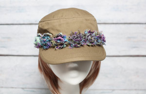 Flowered Organic Cotton Corps Hat