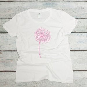 Chrysanthemum Flower on a white women's organic cotton tee