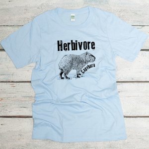 Grunge herbivore capybara organic cotton t-shirt in heaven blue